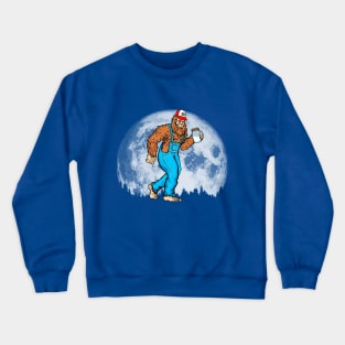 Appalachian Moonshine Bigfoot Full Moon & Overalls Sasquatch Crewneck Sweatshirt